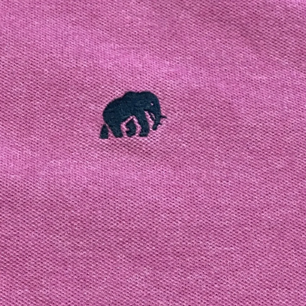 Banana Republic Men's Large L Polo Shirt Mauve Pink Embroidered Elephant
